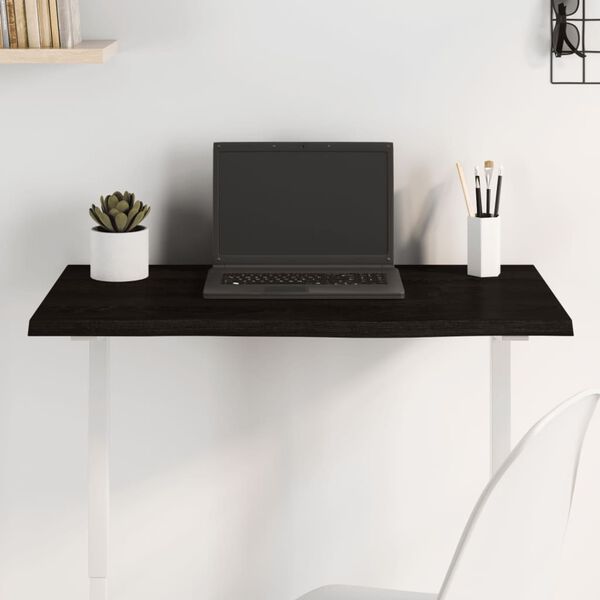 vidaXL Dessus de bureau marron fonc&eacute; 80x50x2 cm bois ch&ecirc;ne trait&eacute;