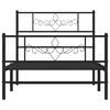vidaXL Cadre de lit m&eacute;tal sans matelas avec pied de lit noir 107x203cm