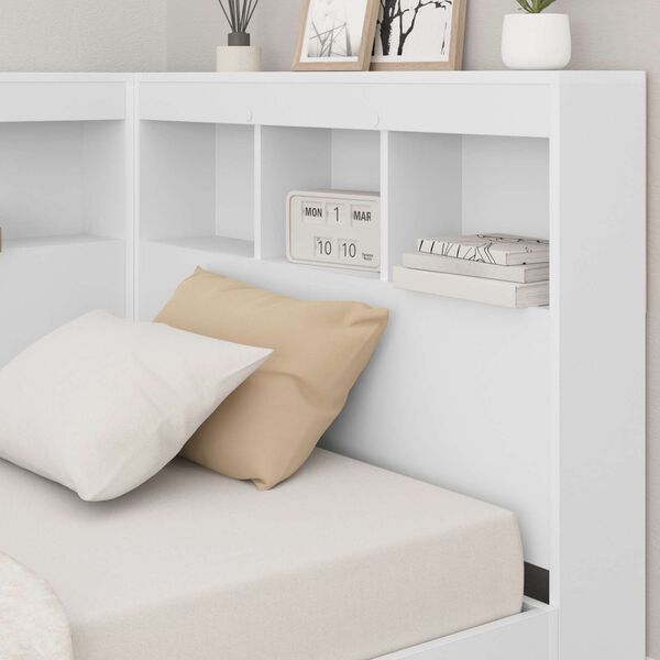 vidaXL T&ecirc;te de lit de rangement Blanc 100 cm Bois d'ing&eacute;nierie