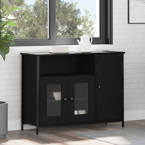 vidaXL Buffet Ch&ecirc;ne noir 100 x 35 x 75 cm
