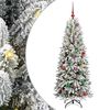 vidaXL Sapin de No&euml;l artificiel avec 150 LED avec support Blanc 150 cm