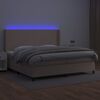 vidaXL Sommier &agrave; lattes de lit matelas LED Cappuccino 200x200 cm