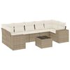 vidaXL Salon de jardin avec coussins 8 pcs beige r&eacute;sine tress&eacute;e