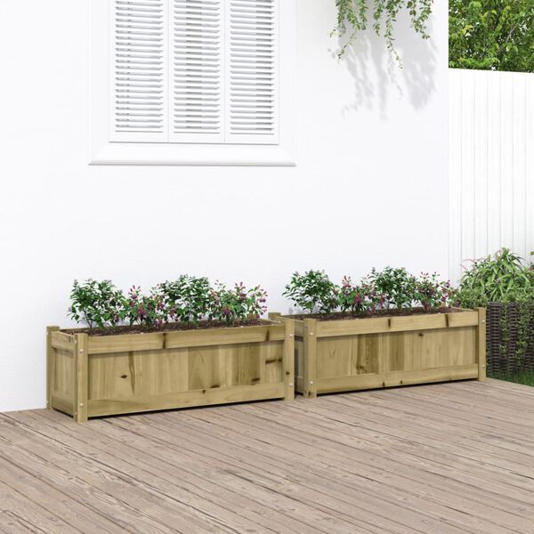vidaXL Jardinières 2 pcs bois de pin imprégné