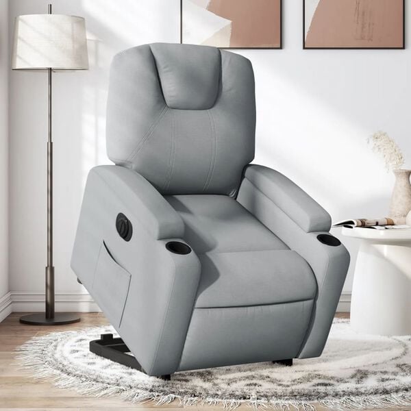 vidaXL Fauteuil inclinable électrique gris clair tissu