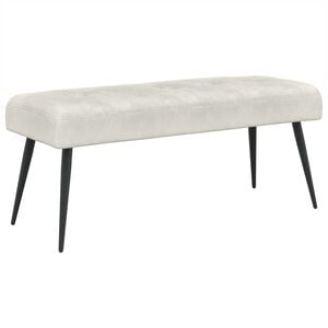 vidaXL Banc avec capitonnage bouton Cr&egrave;me 110 x 40 x 46 cm Velours