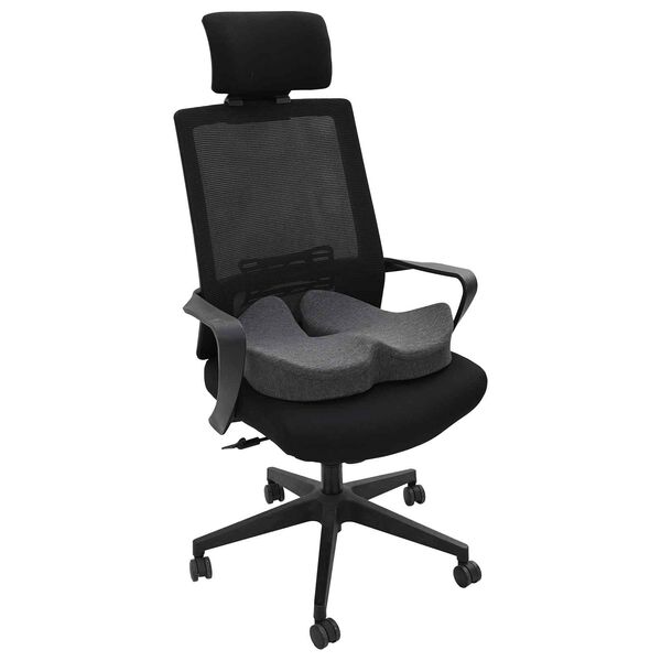 vidaXL Coussin d&rsquo;assise Couleur unie Gris fonc&eacute; 50 x 43 x 10 cm