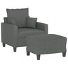 vidaXL Fauteuil avec repose-pied Gris foncé 60 cm Tissu
