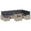 vidaXL Ensemble de canap&eacute; de jardin 9 pc Gris clair polyrotin