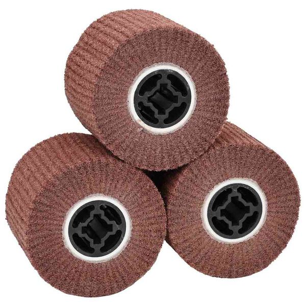 vidaXL Rouleaux de ponçage 3 pcs Marron 12 x 12 x 10 cm