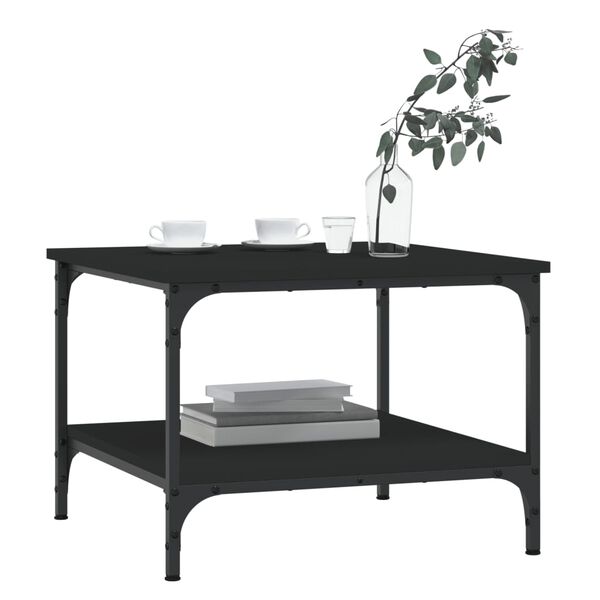 vidaXL Table basse Noir 55x55x40 cm bois d'ing&eacute;nierie