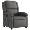 vidaXL Fauteuil de massage inclinable gris cuir v&eacute;ritable