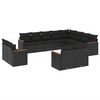 vidaXL Salon de jardin 12 pcs avec coussins noir r&eacute;sine tress&eacute;e