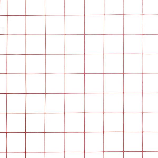 vidaXL Grillage Acier avec rev&ecirc;tement en PVC 25x1 m Rouge