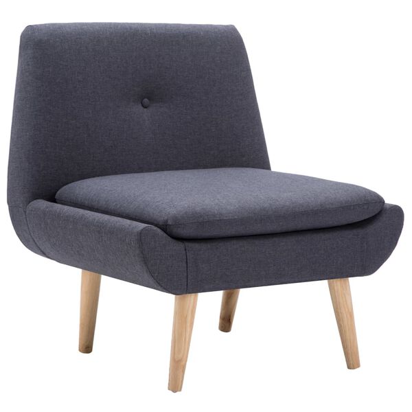 vidaXL Fauteuil sans accoudoirs avec repose-pied gris fonc&eacute; tissu