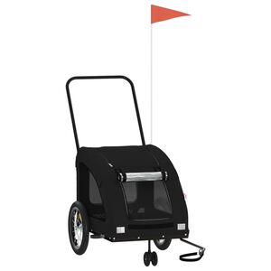 vidaXL Remorque de vélo pour animaux de compagnie noir