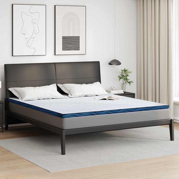 vidaXL Surmatelas Blanc 180 x 200 cm Tissu jacquard