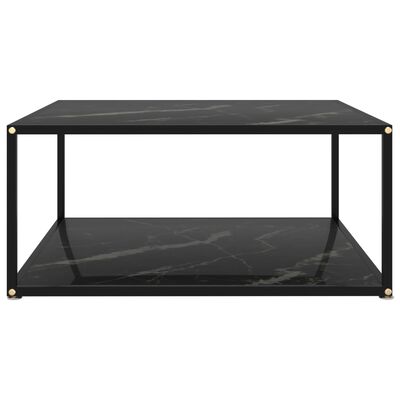 vidaXL Table basse Noir 80x80x35 cm Verre trempé