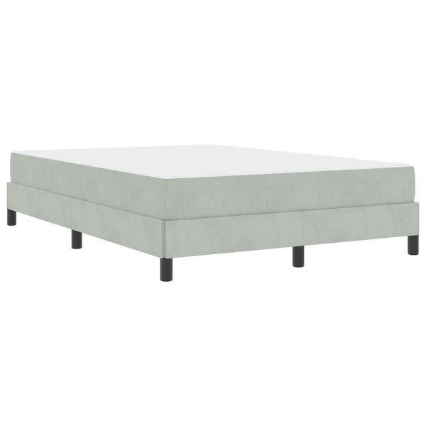 vidaXL Lit &agrave; ressorts avec matelas Gris clair 160 x 200 cm tissu