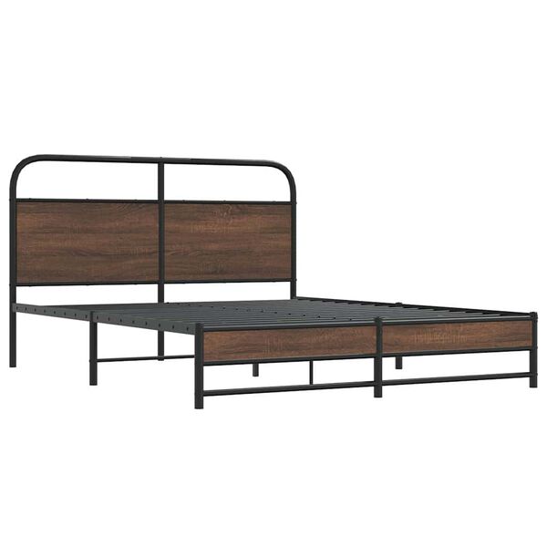 vidaXL Cadre de lit sans matelas 150x200 cm ch&ecirc;ne marron