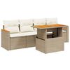 vidaXL Salon de jardin avec coussins 5 pcs beige r&eacute;sine tress&eacute;e
