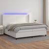 vidaXL Sommier à lattes de lit matelas LED Blanc 200x200 cm Similicuir