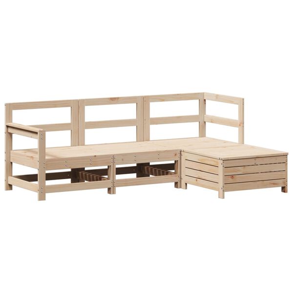 vidaXL Salon de jardin 4 pcs bois massif de pin