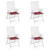 vidaXL Coussins de chaise de jardin lot de 4 rouge bordeaux 50x50x4 cm