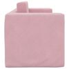vidaXL Canap&eacute;-lit pour enfants 2 places rose peluche douce