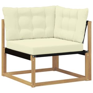 vidaXL Canap&eacute; d'angle ext&eacute;rieur Bois d'acacia massif et Textil&egrave;ne