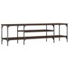 vidaXL Meuble TV chêne marron 161x35x45 cm bois d'ingénierie et fer