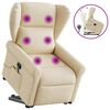 vidaXL Fauteuil inclinable de massage Cr&egrave;me Tissu