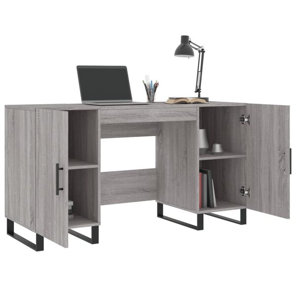 vidaXL Bureau sonoma gris 140x50x75 cm bois d'ingénierie