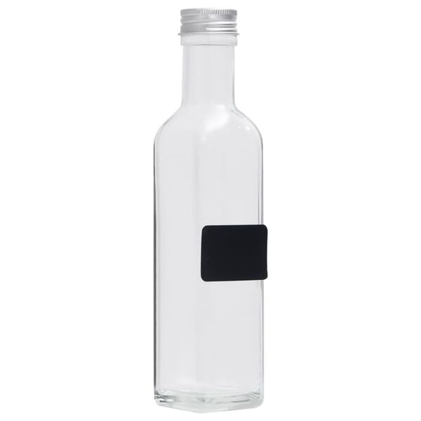 vidaXL Bouteilles en verre avec bouchon &agrave; vis 12 pcs Carr&eacute; 250 ml