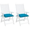 vidaXL Coussins de chaise lot de 2 bleu clair 40x40x7 cm tissu oxford