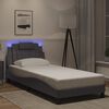 vidaXL Cadre de lit Viana avec LED sans matelas gris 90x190 cm