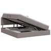 vidaXL Lit de rangement LED avec matelas Taupe 160 x 200 cm Tissu
