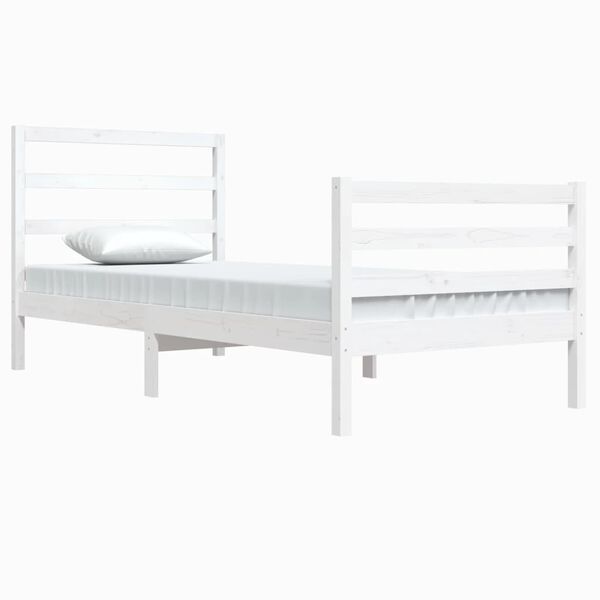 vidaXL Cadre de lit sans matelas blanc bois de pin massif 90x200 cm