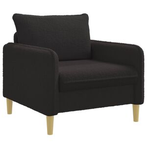vidaXL Fauteuil XL Noir Boucl&eacute;