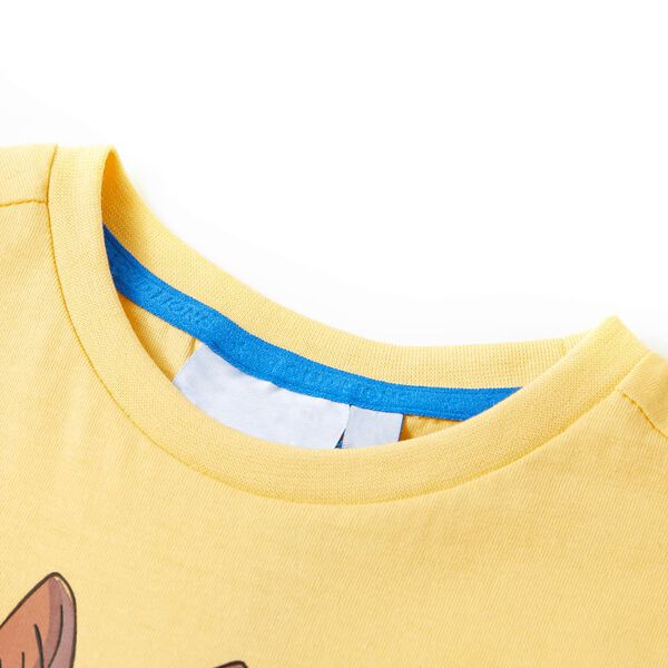 T-shirt pour enfants avec manches courtes jaune 92