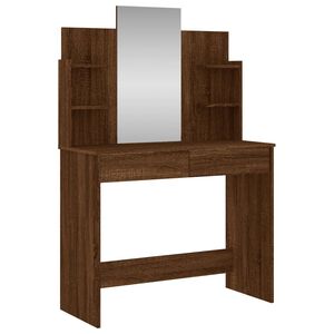 vidaXL Coiffeuse avec miroir ch&ecirc;ne marron 96x39x142 cm