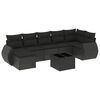 vidaXL Salon de jardin 8 pcs avec coussins noir r&eacute;sine tress&eacute;e