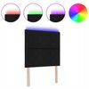 vidaXL Tête de lit avec des lumières à LED Réglable Noir 90 cm tissu