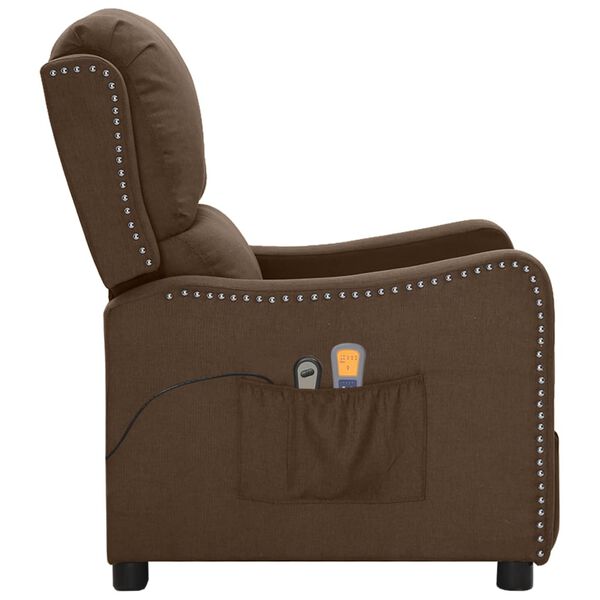 vidaXL Fauteuil électrique de massage Marron Tissu
