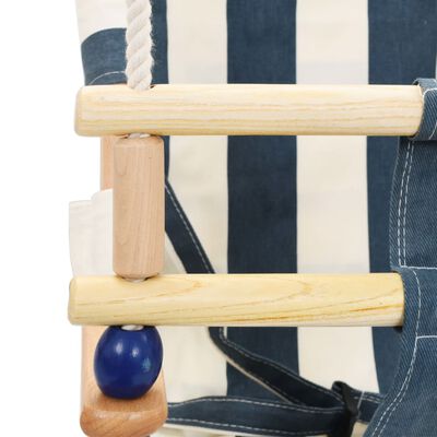 vidaXL Balançoire pour bébé avec ceinture de sécurité Coton Bois Bleu
