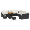 vidaXL Ensemble de canap&eacute; de jardin 13 pc Noir polyrotin
