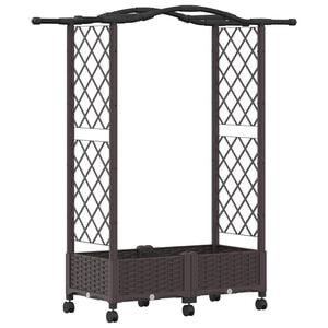 vidaXL Lit &Eacute;lev&eacute; avec Treillis et Toit Noir 122,5 x 40 x 127 cm PP