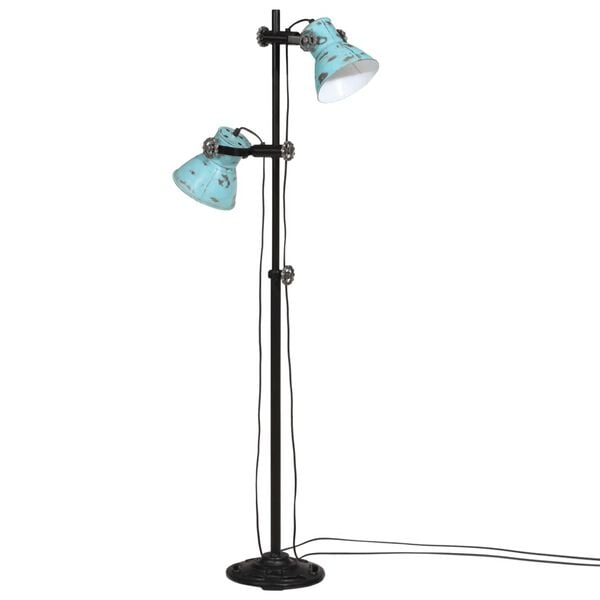 vidaXL Lampadaire 25 W bleu d&eacute;lav&eacute; 25x25x90/140 cm E27