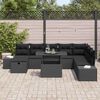 vidaXL Ensemble de canap&eacute; de jardin 9 pcs Noir polyrotin