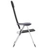 vidaXL Chaise pliante de camping lot de 2 Noir Aluminium